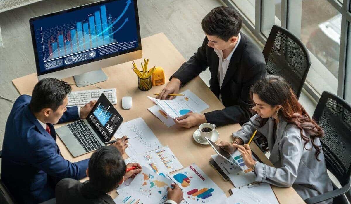 investors reviewing charts