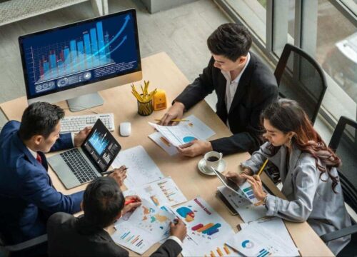 investors reviewing charts